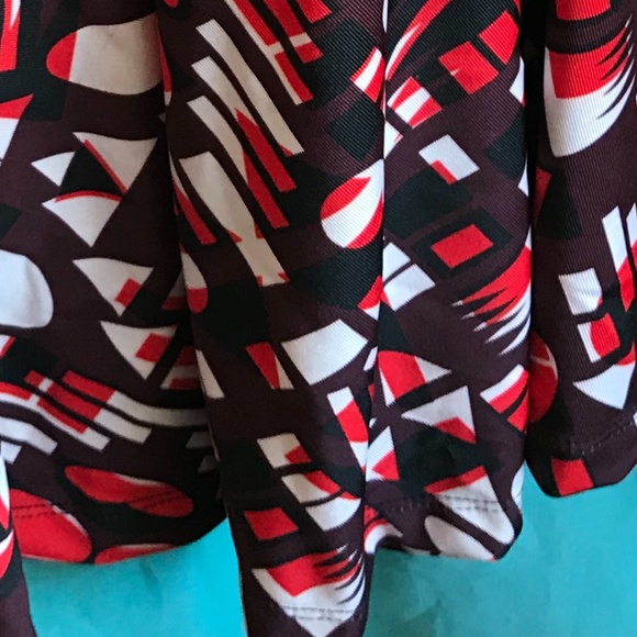Jete Plus Size Red Brown Black Geometric Dress 2X - Picture 5 of 12